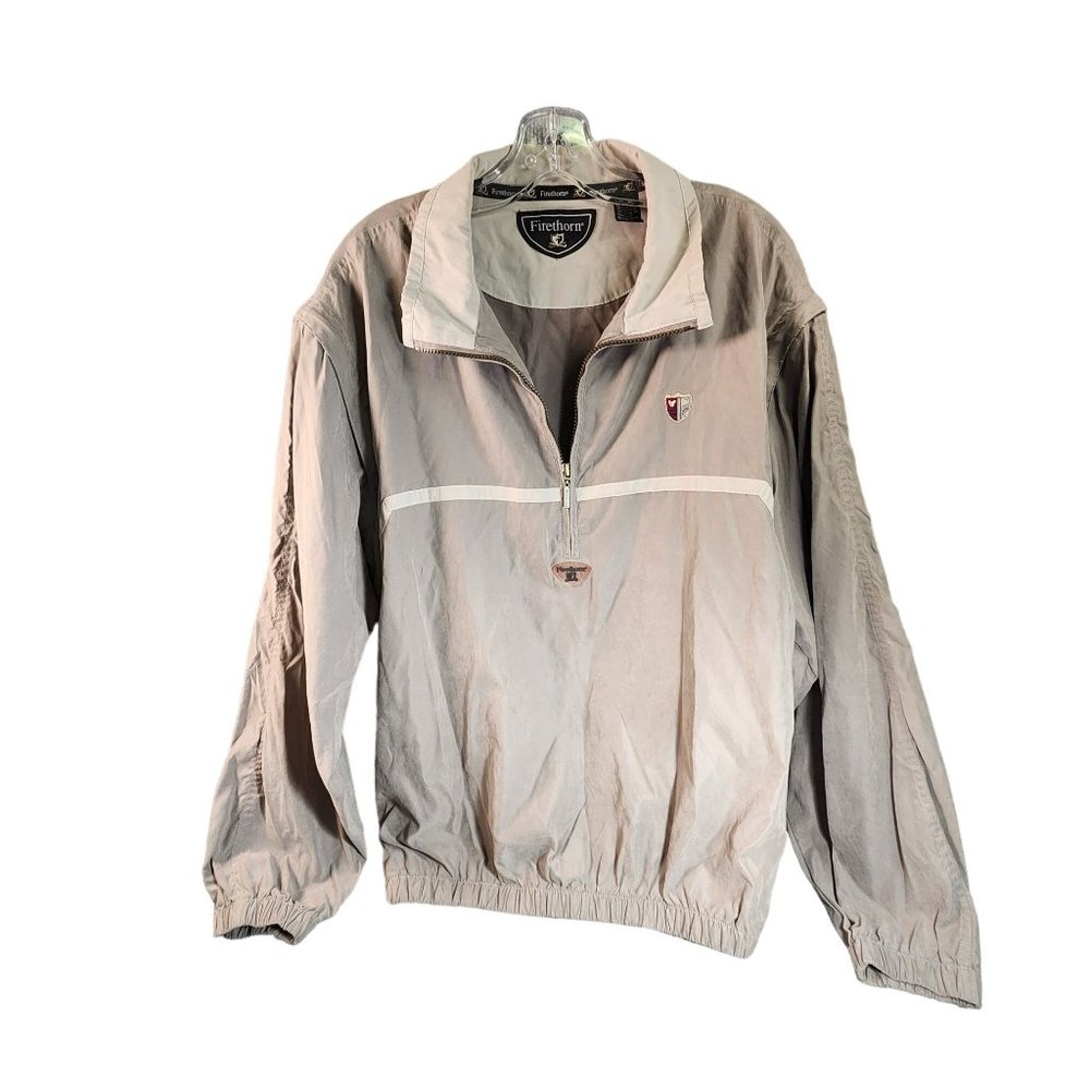 Firethorn Jacket Vest Convertable Mens Sz Large Zip Off Arms Beige Pullover Golf